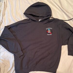 Jerzees Black Hoodie with Small Colorful Chest Logo